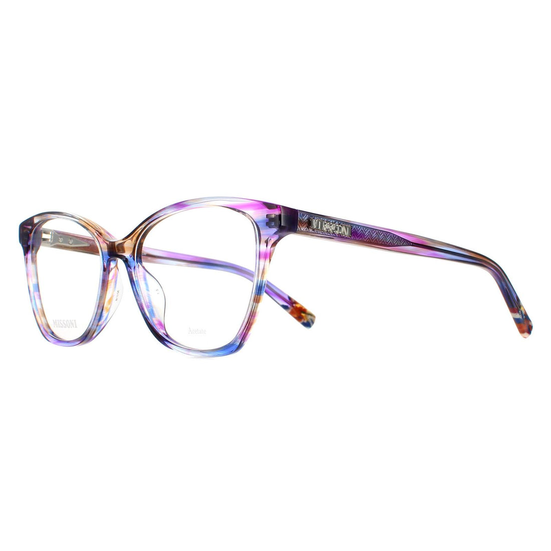 Missoni Glasses Frames MIS 0013 V43 Transparent Striped Purple Women