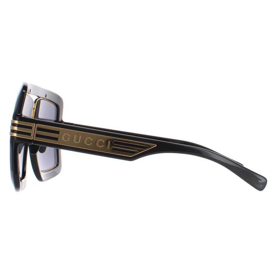 Gucci Sunglasses GG0900S 001 Black Grey with Gold Gucci Pattern