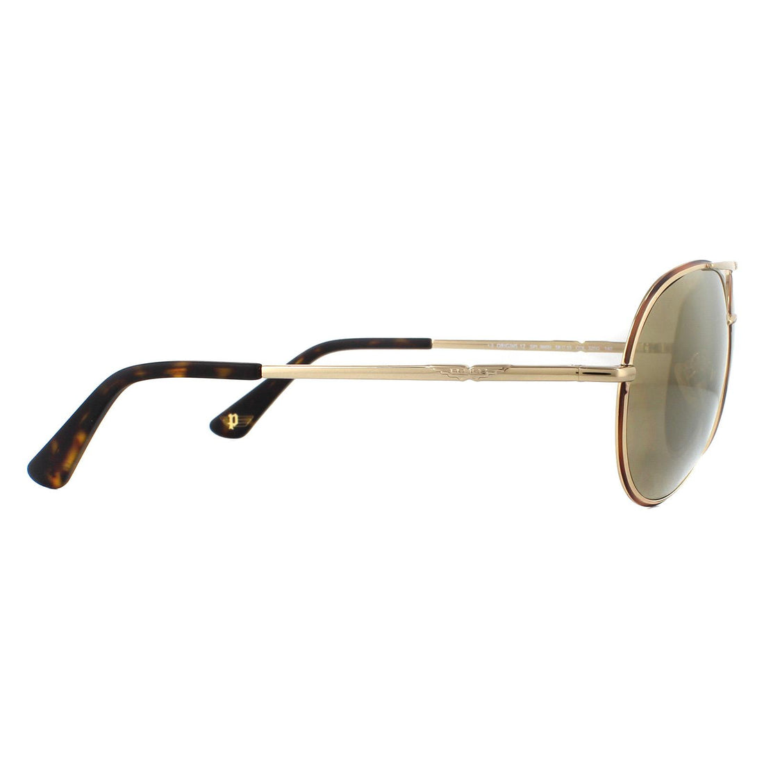 Police Sunglasses SPL966N Origins 12 320G Rose Gold Havana Brown Gold Mirror
