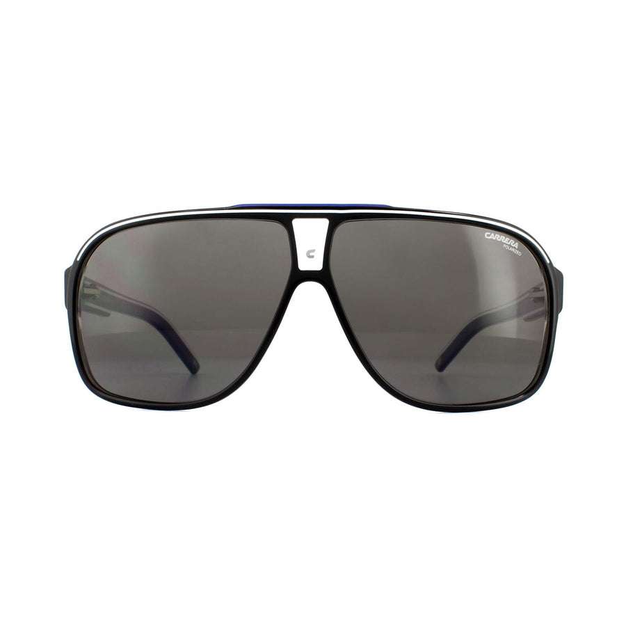Carrera Grand Prix 2 Sunglasses Black Crystal White Blue / Grey Polarized