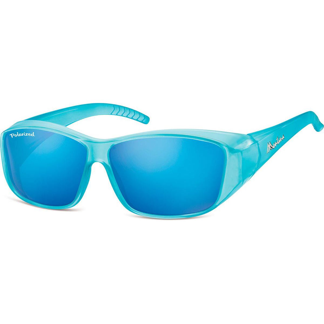 Montana Fit Over Glasses Sunglasses FO4 G Matte Blue Blue Revo Mirror Polarized