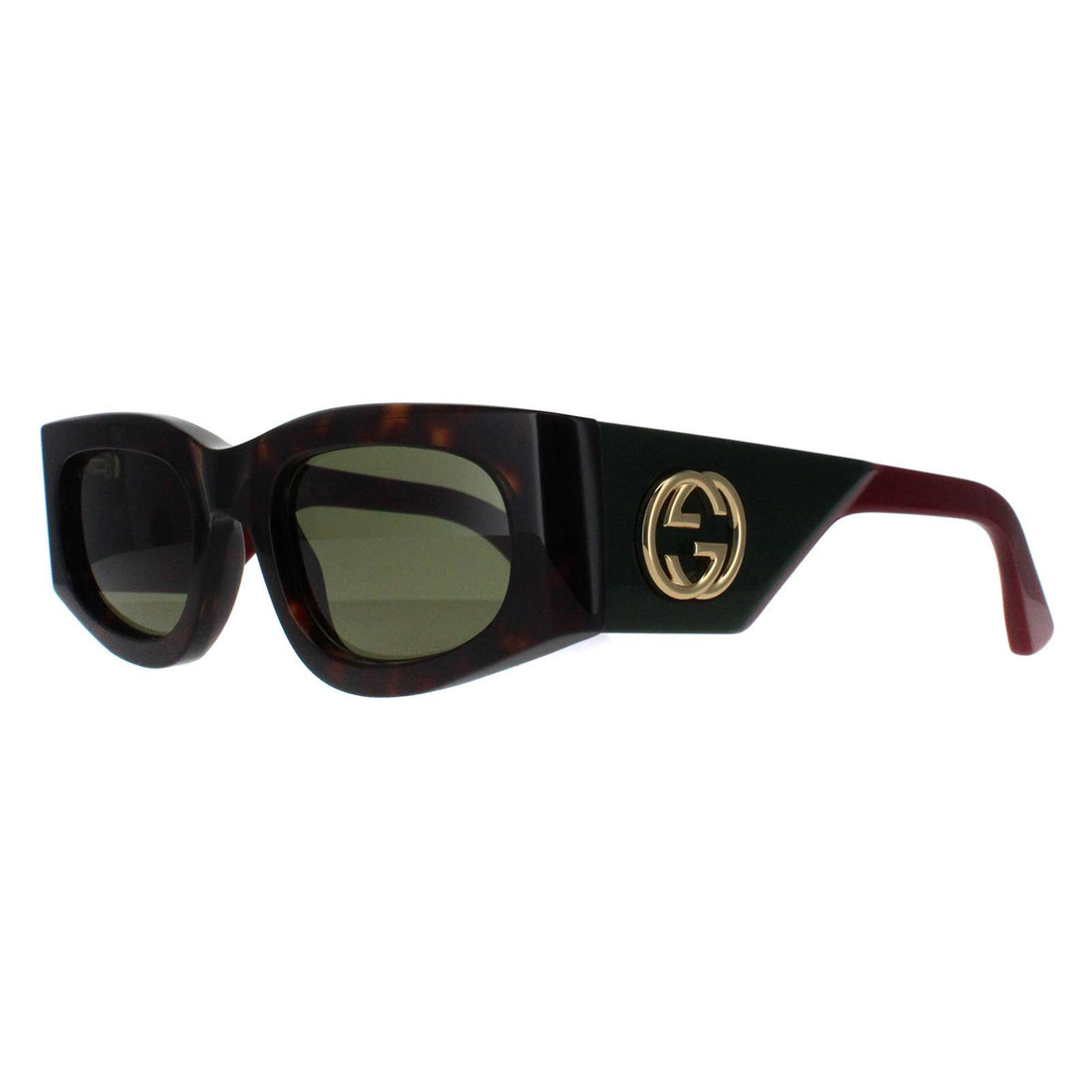 Gucci Sunglasses GG1664S 002 Havana with Green and Red Green