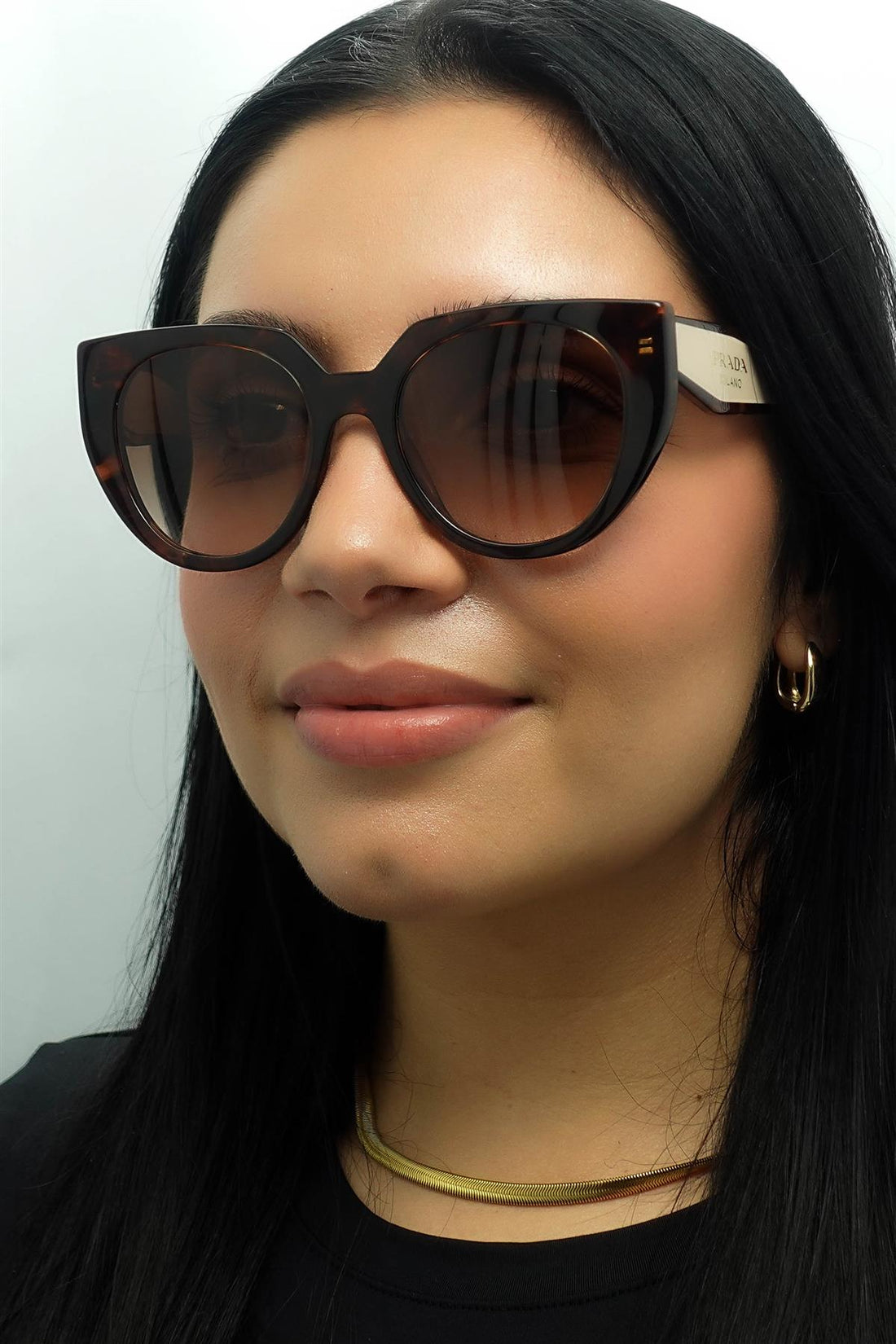 Prada Sunglasses PR14WS 01R0A6 Caramel Tortoise and Powder Brown Gradient