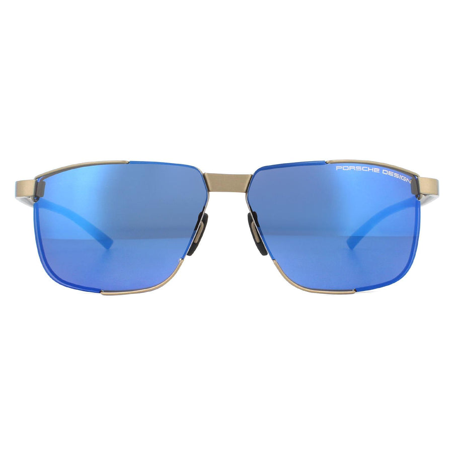 Porsche Design P8680 Sunglasses Gold and Grey Blue Silver Mirror