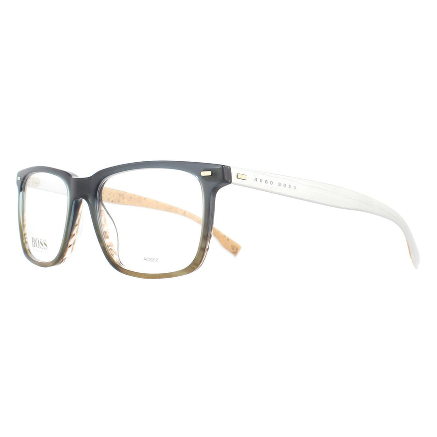 Hugo Boss Glasses Frames BOSS 0884 0R7 Blue Brown and Horn Palladium