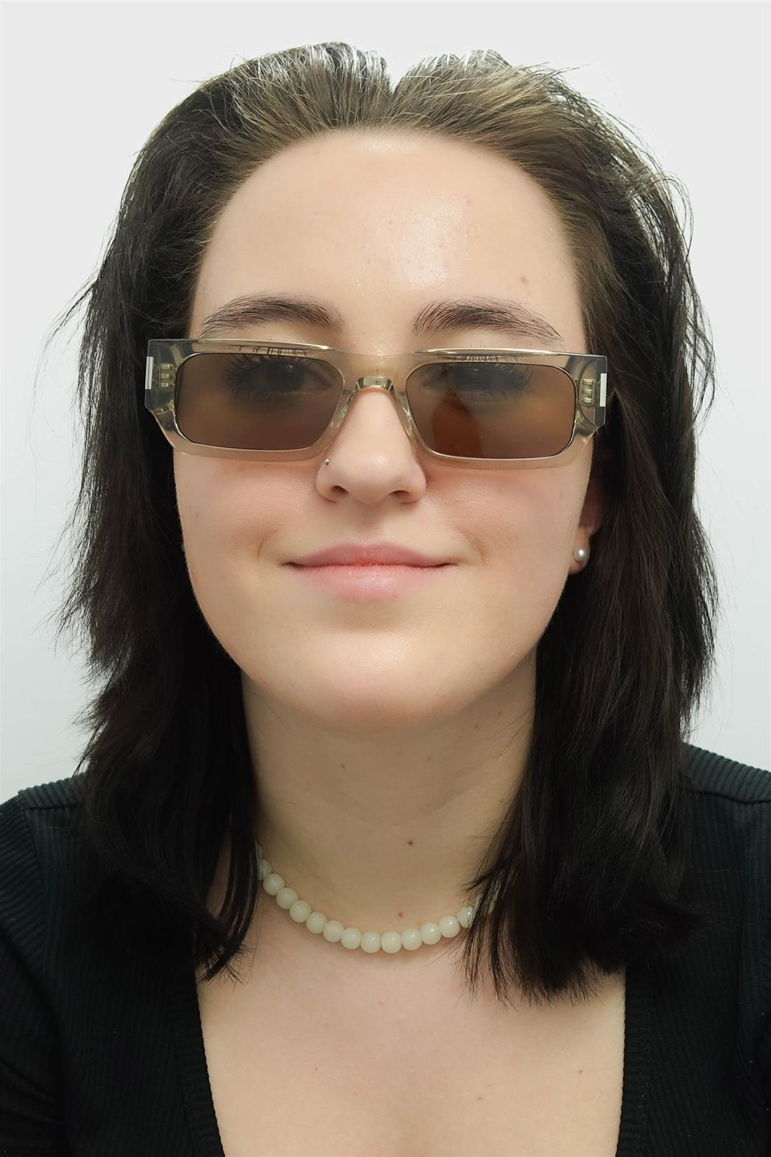 Saint Laurent Sunglasses SL660 004 Transparent Beige Brown