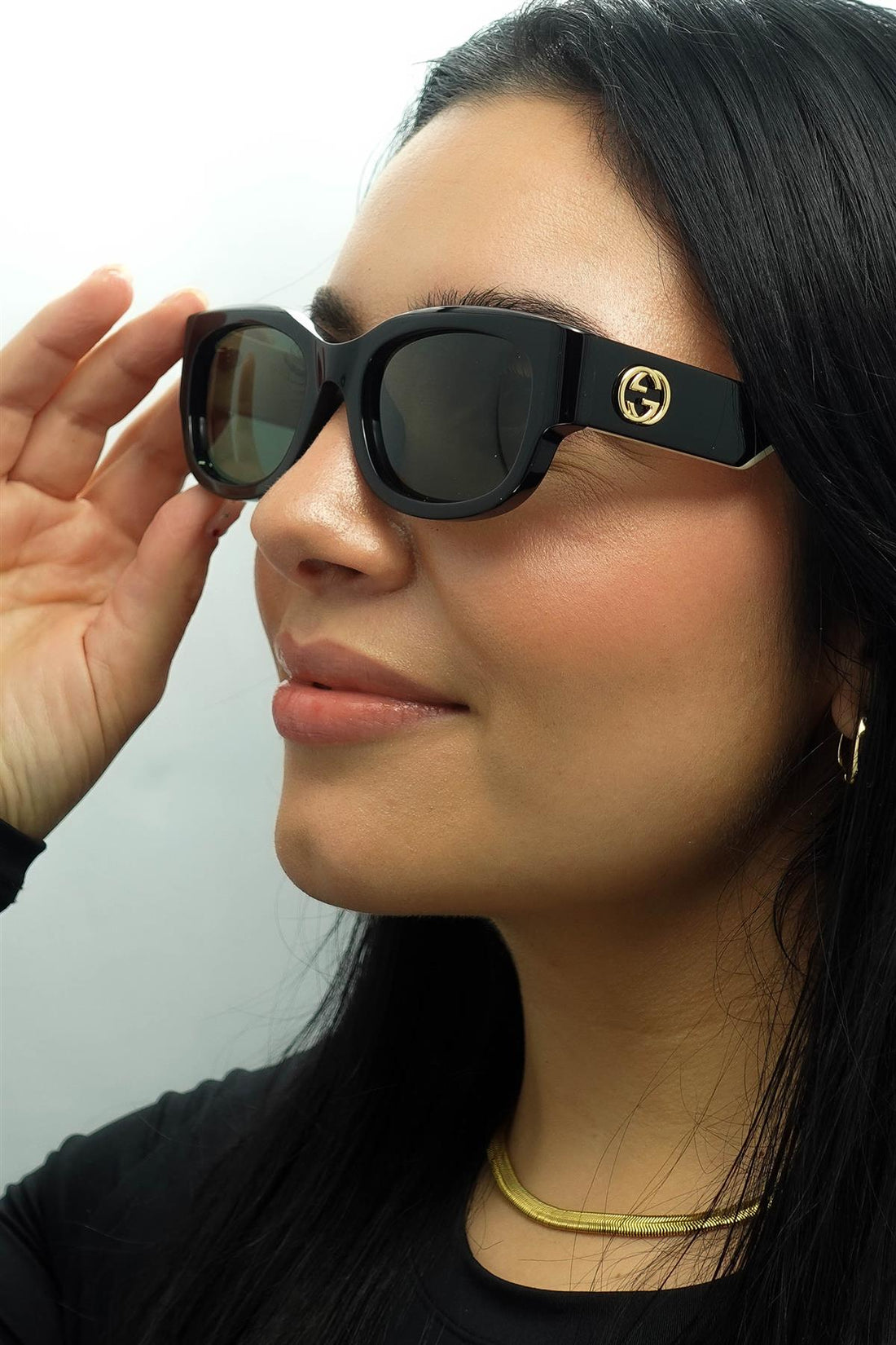 Gucci Sunglasses GG1667SK 001 Black with Ivory Grey