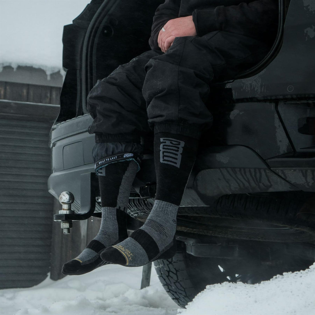 POW Charcoal/Black Royal Unisex Performance Socks - 6-10