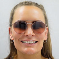 Ray-Ban Sunglasses Round Double Bridge 3647N 9069A5 Pink Pink Gradient Brown