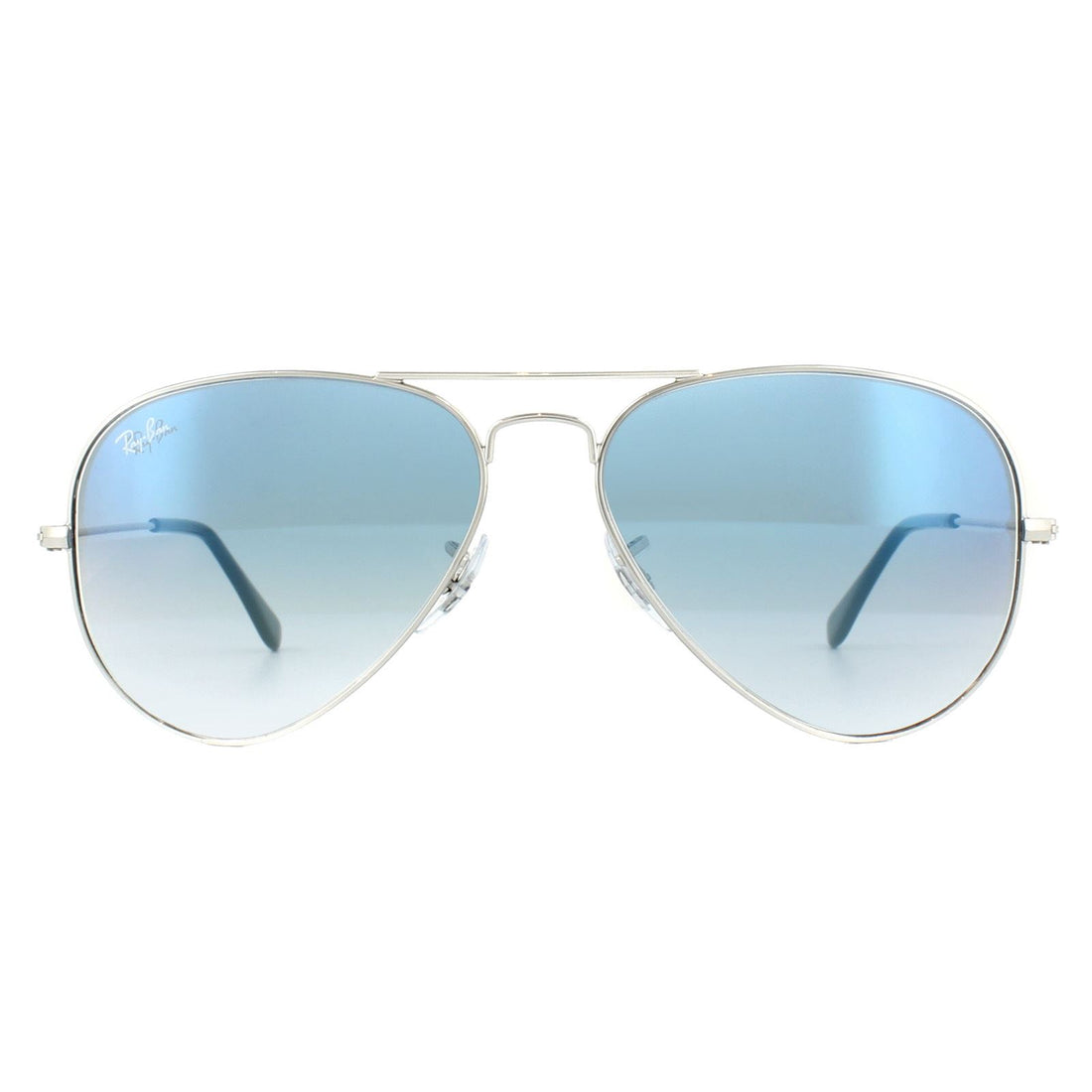 Ray-Ban Aviator Gradient RB3025 Sunglasses Silver / Light Blue Gradient