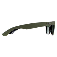 Ray-Ban Sunglasses New Wayfarer 2132 646531 Rubber Military Green on Black Green G-15