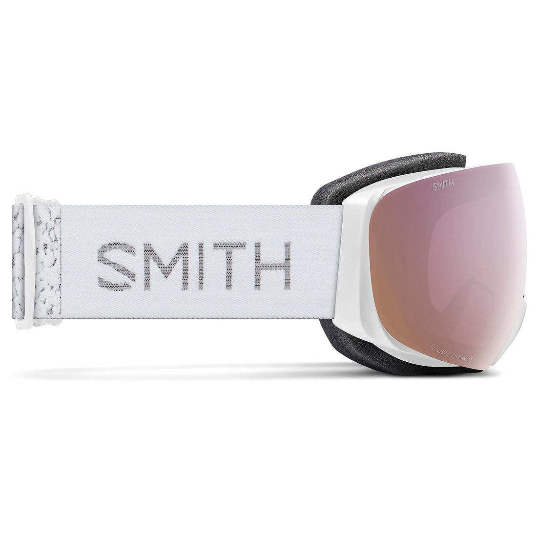 Smith Ski Goggles I/O Mag S 0OR M5 White Chunky Knit ChromaPop Everyday Rose Gold Mirror & CP Storm Rose Flash