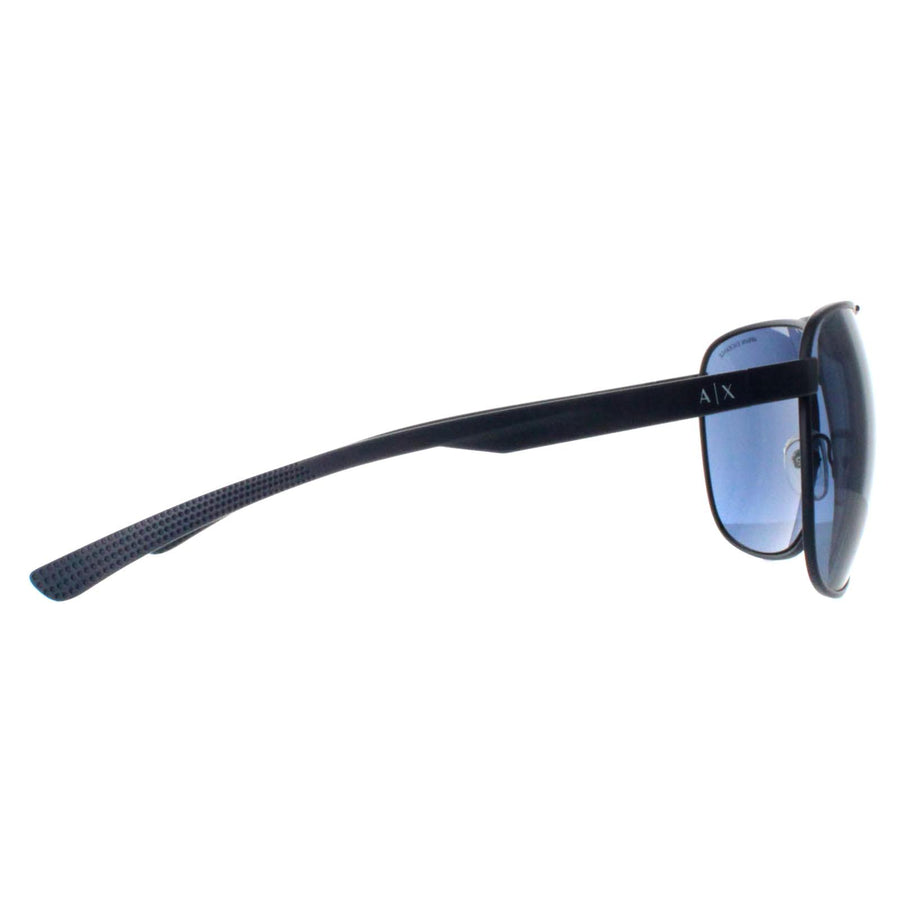 Armani Exchange Sunglasses AX2047S 609980 Matte Blue Grey Mirror Silver Polarized