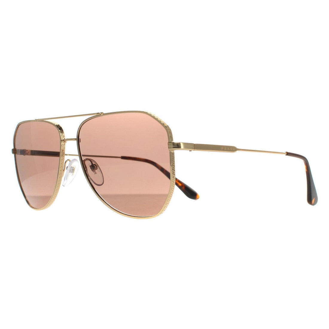 Prada Sunglasses PR63XS 5AK05D Gold Brown Grey Mirror Internal