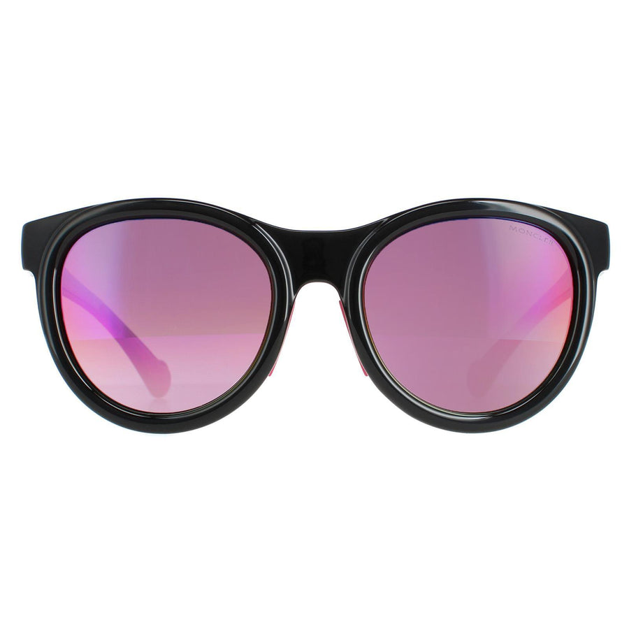 Moncler Sunglasses ML0087 01C Shiny Black Smoke Mirror
