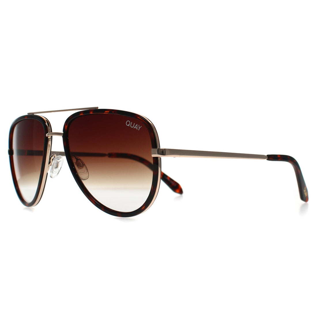 Quay Sunglasses All in Mini TORT Tortoise Gold Brown Gradient