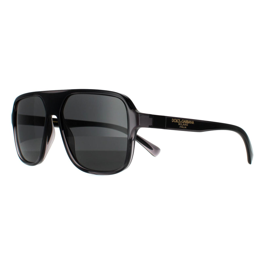 Dolce & Gabbana Sunglasses DG6134 325787 Transparent Grey and Black Dark Grey