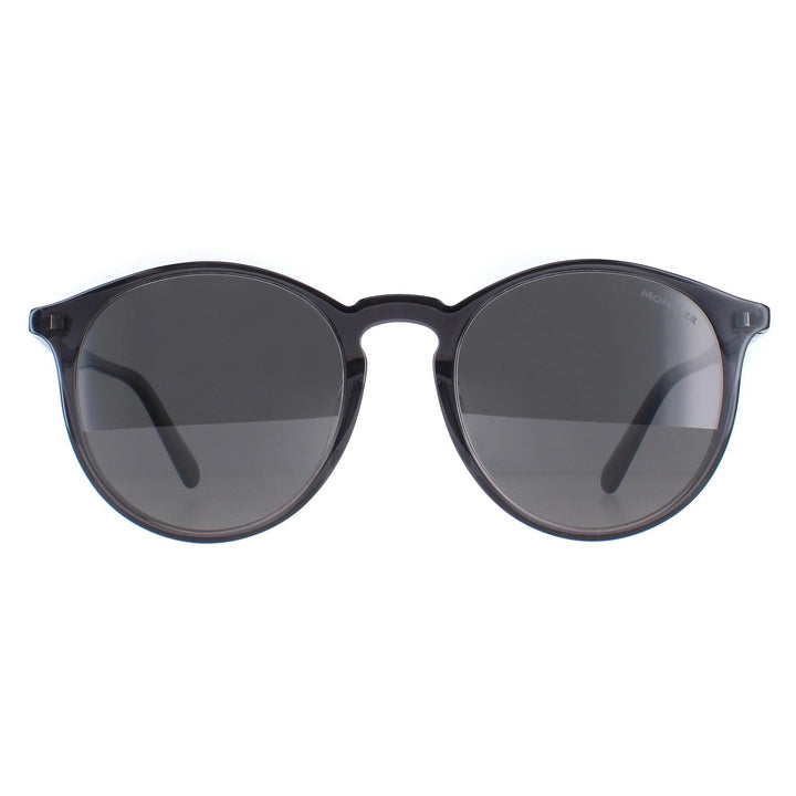 Moncler Sunglasses ML0213-F 01D Shiny Transparent Dark Grey Smoke Polarized