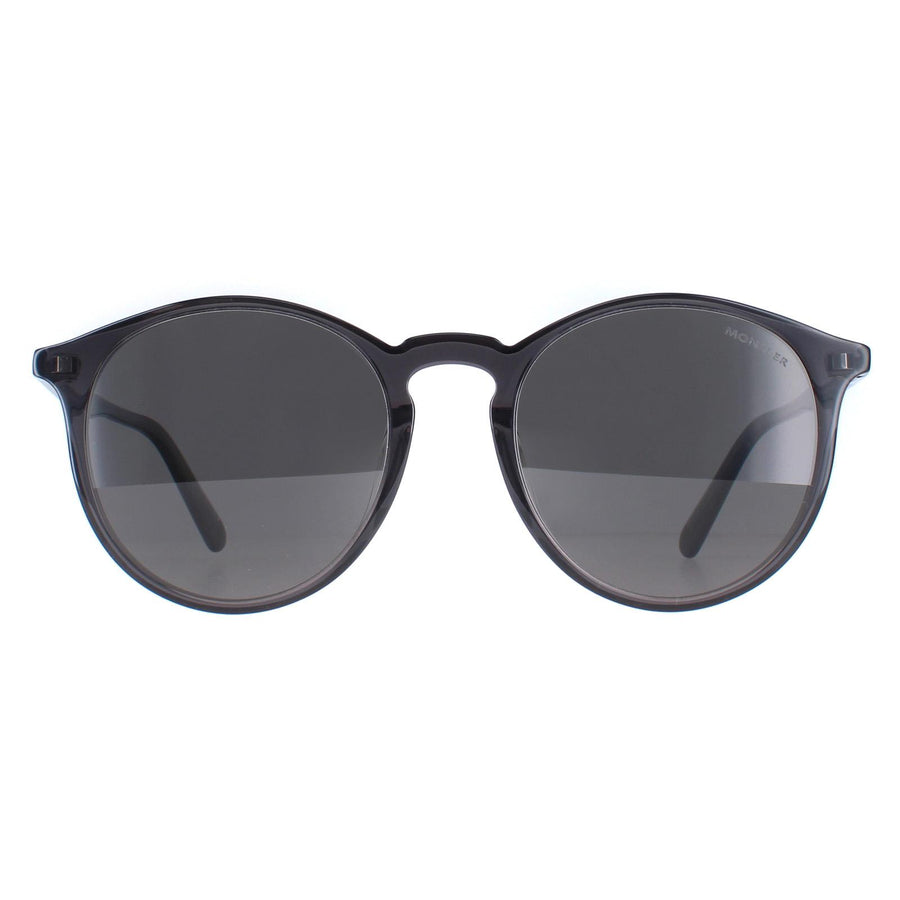 Moncler Sunglasses ML0213-F 01D Shiny Transparent Dark Grey Smoke Polarized