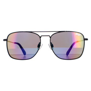 Superdry Sunglasses Trident SDS 004 Matte Black Oil Slick Mirror