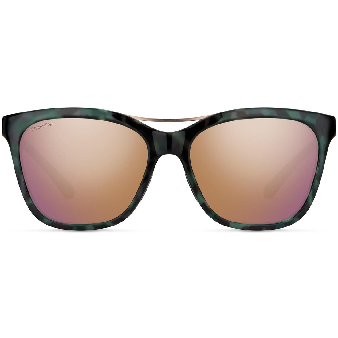 Smith Sunglasses Cavalier PHW 9V Matte Havana Green ChromaPop Rose Gold Mirror