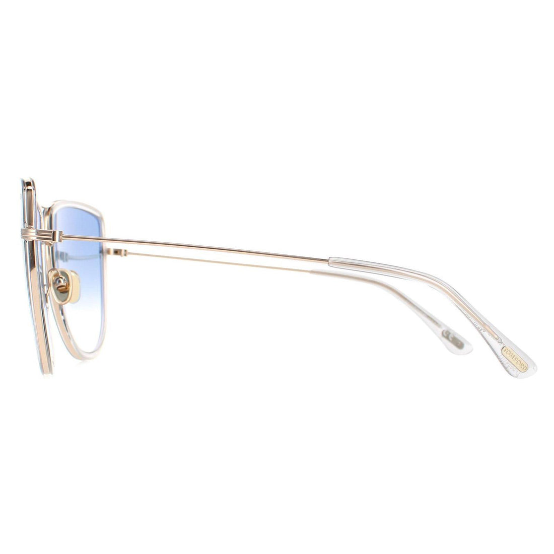 Tom Ford Sunglasses Tina FT0759 28B Shiny Rose Gold Smoke Gradient