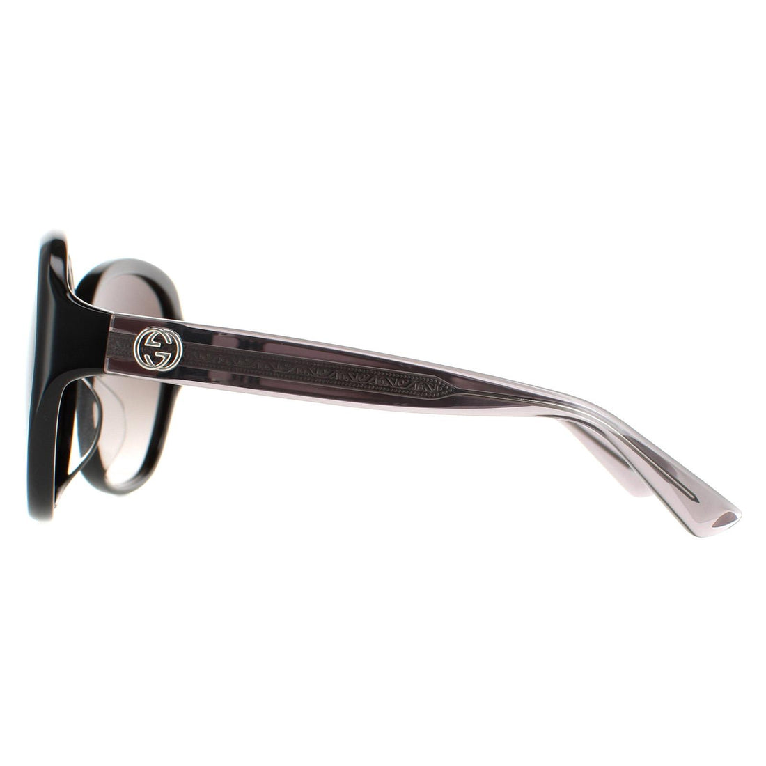 Gucci Sunglasses GG0080SK 002 Black Grey Crystal Grey Smoke Gradient