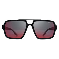 Prada Sport Sunglasses PS 01XS DG008F Black Rubber Dark Grey Mirror Blue Red