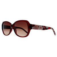 Ted Baker Sunglasses TB1606 Mae 204 Burgundy Flowers Red Brown Gradient