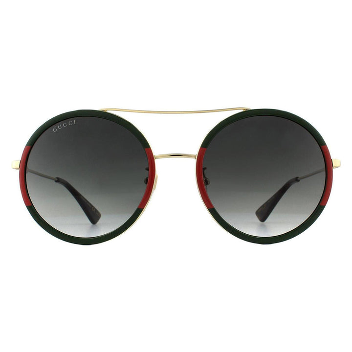 Gucci Sunglasses GG0061S 003 Gold Green and Red Green Gradient