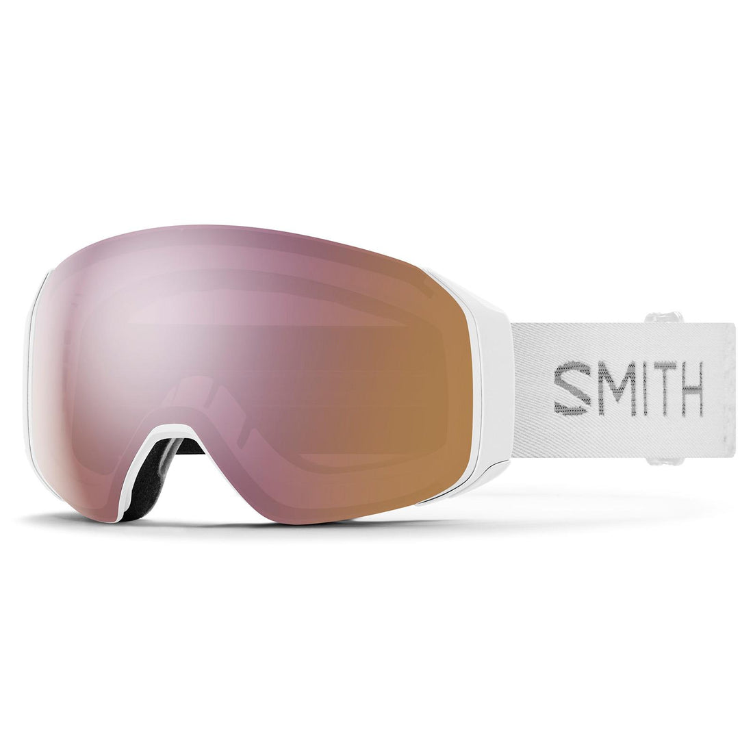 Smith Ski Goggles 4D Mag S 0OR M5 White Chunky Knit ChromaPop Everyday Rose Gold Mirror & CP Storm Rose Flash