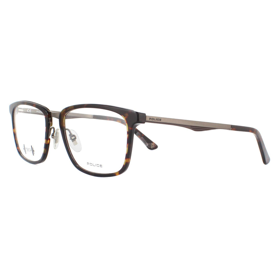 Police Glasses Frames Blackbird Ti 2 VPL684 0786 Shiny Havana Men