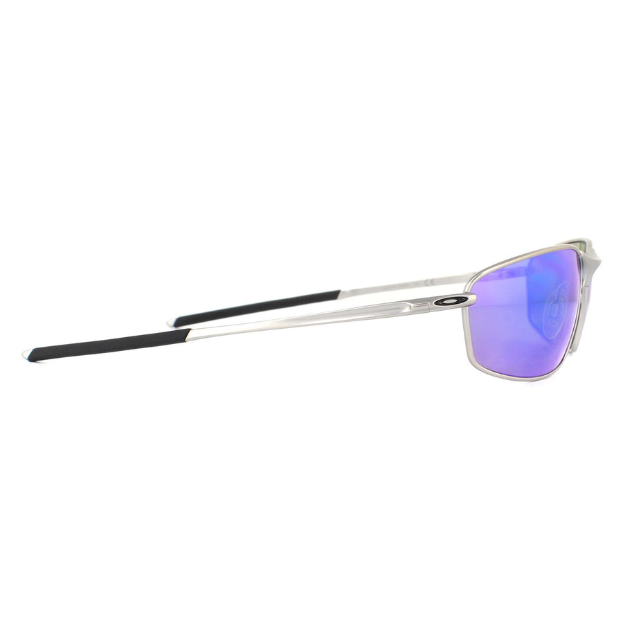 Oakley Sunglasses Whisker OO4141-04 Satin Chrome Prizm Sapphire Iridium Polarized