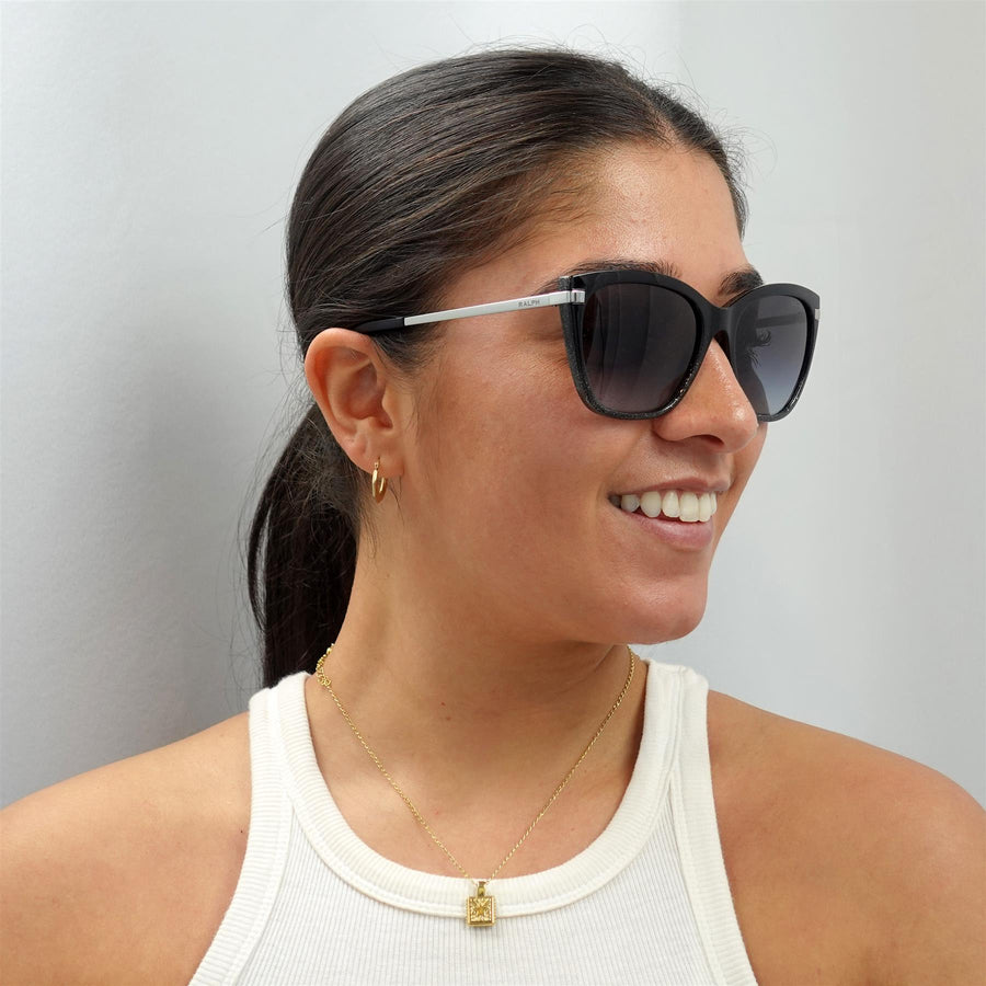 Ralph by Ralph Lauren Sunglasses RA5267 58418G Shiny Gradient Black Glitter Grey Gradient