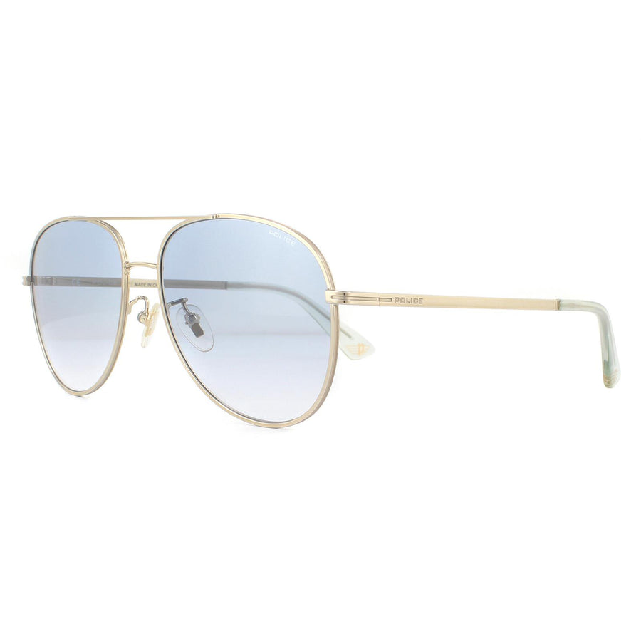 Police Sunglasses SPL777N 08L7 Shiny Grey Gold Blue Gradient