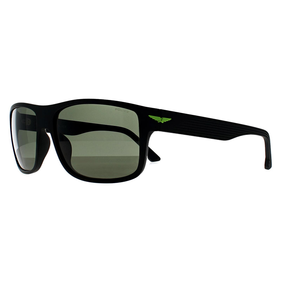Police Sunglasses SPLB39E Tailwind 4 U28P Matte Dark Grey Smoke Multilayer Green