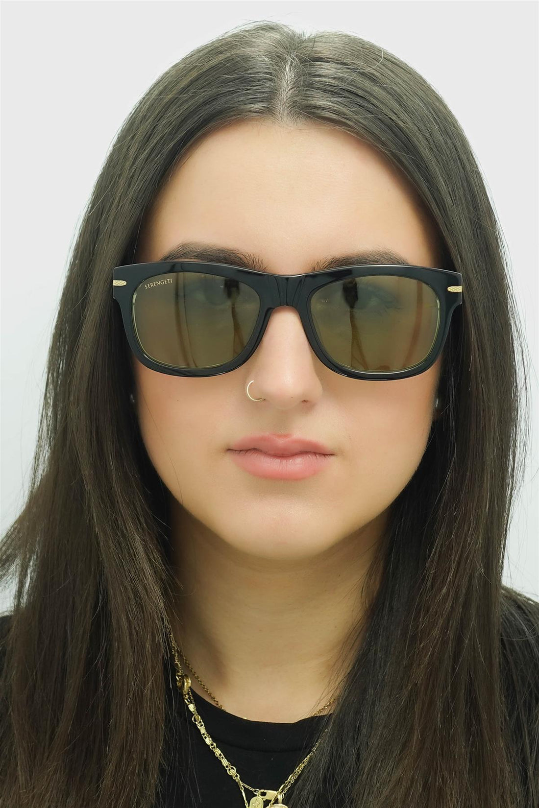 Serengeti Sunglasses Foyt SS549005 Shiny Black Transparent Layer Green 555nm