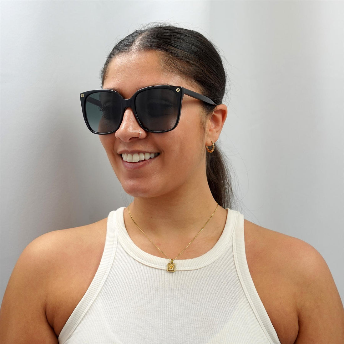 Gucci Sunglasses GG0022S 001 Black Grey Gradient