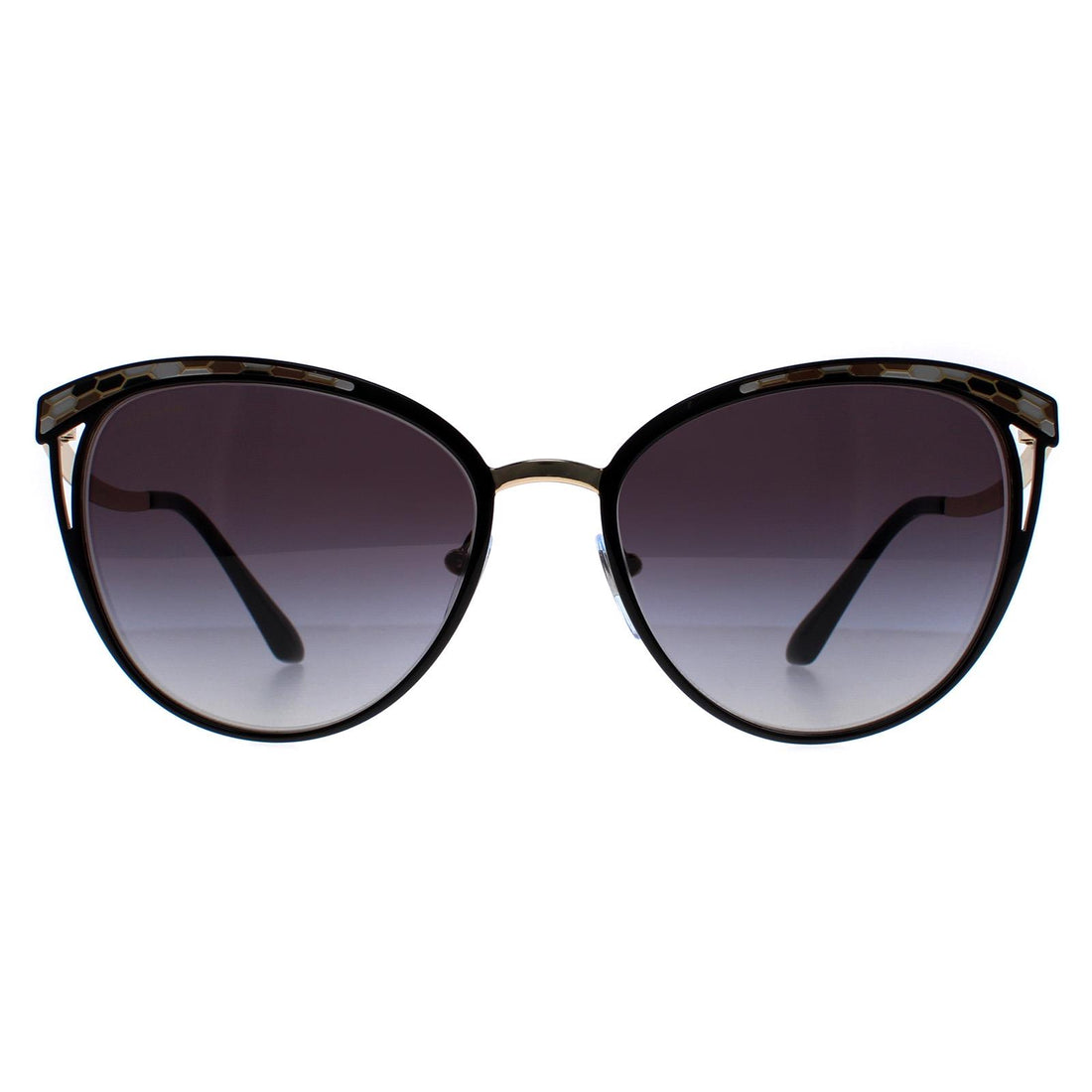 Bvlgari BV6083 Sunglasses Black Pale Gold / Grey Gradient