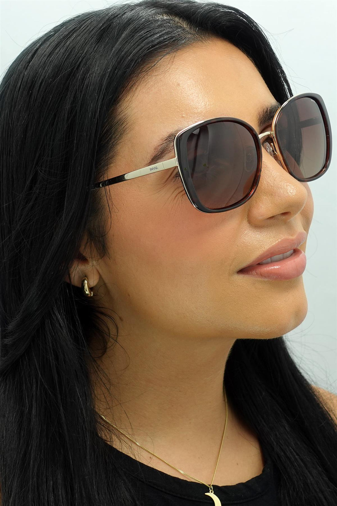 INVU Sunglasses B1907 G Demi Gold Tortoise Brown Brown Polarized