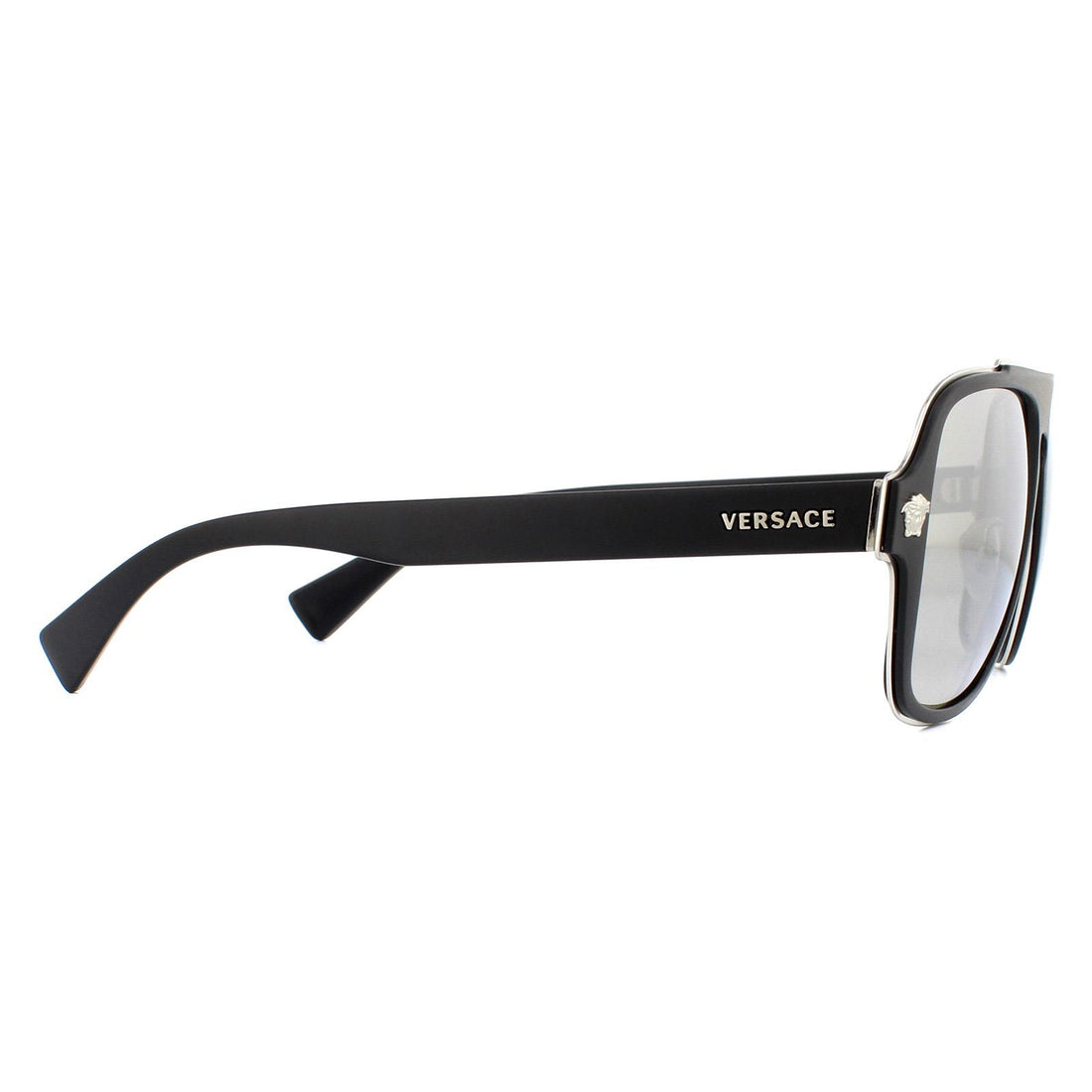 Versace Sunglasses VE2199 10006G Matte Black Dark Grey Silver Mirror