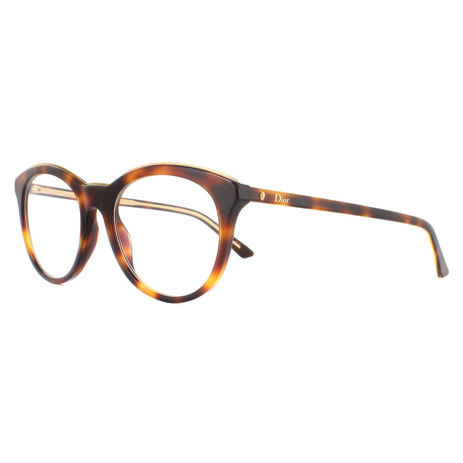 Dior Glasses Frames Montaigne 41 C9C Havana Crystal Women