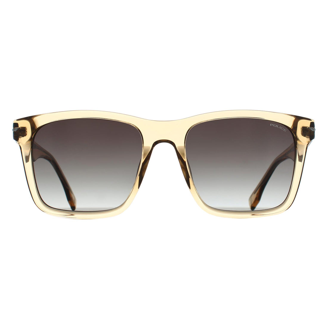 Police Sunglasses SPLN35V Champ 9 0L77 Shiny Yellow Brown Havana Green Gradient