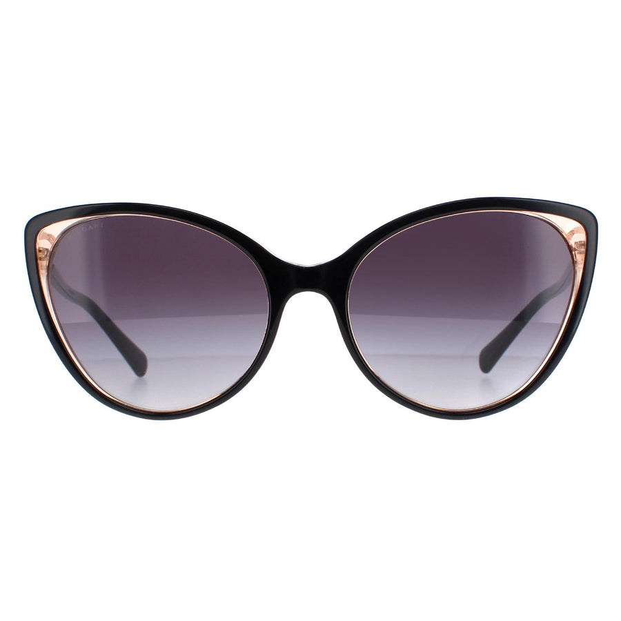 Bvlgari BV8246B Sunglasses Black on Peach Transparent / Grey Gradient