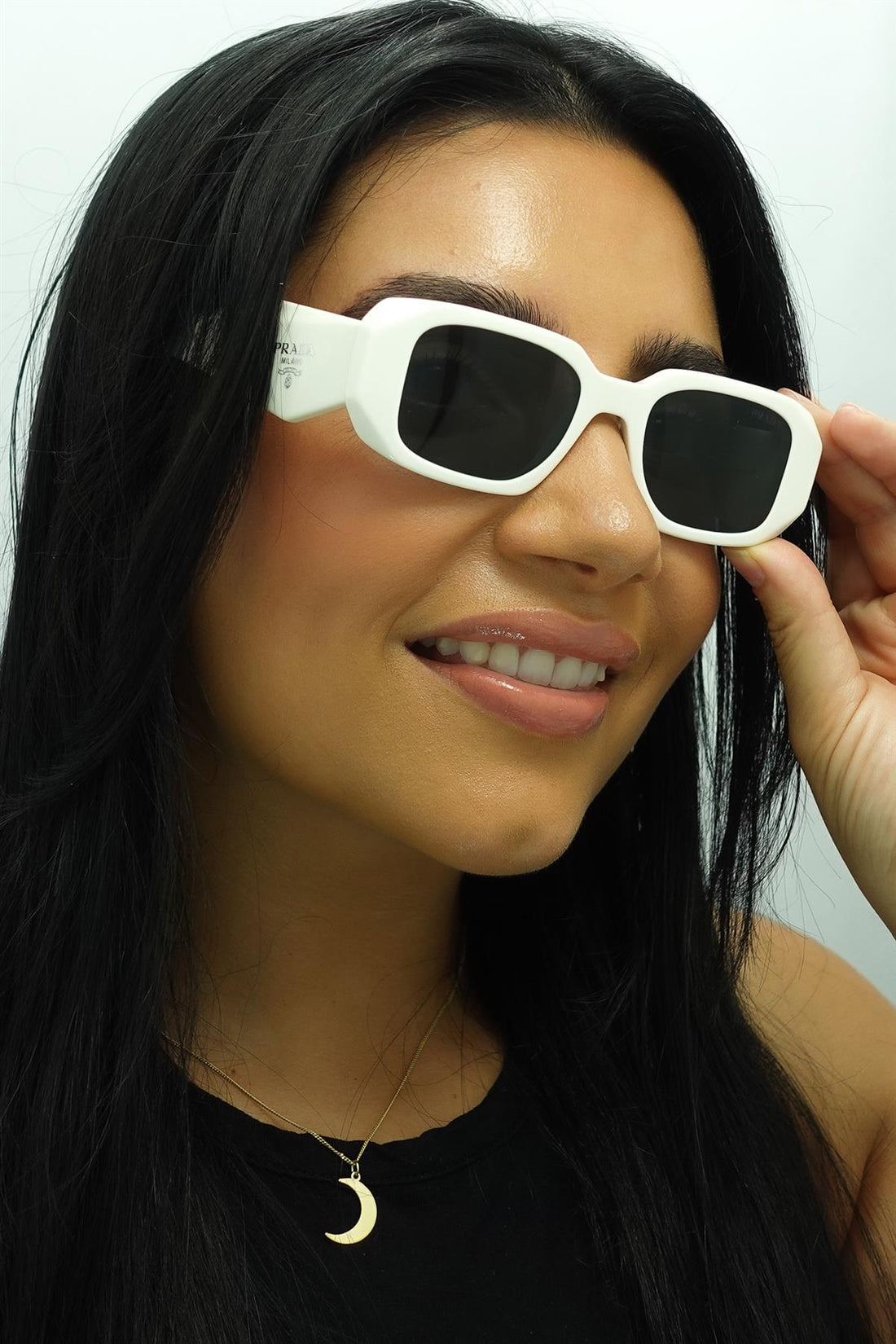 Prada Sunglasses PR17WS 1425S0 Talc Dark Grey