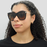 Tom Ford Sunglasses Dasha FT0822 52F Dark Havana Brown Gradient