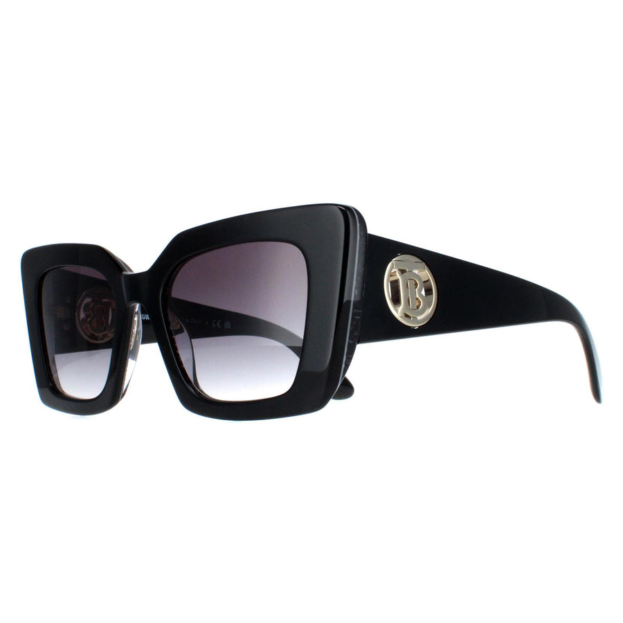 Burberry Sunglasses BE4344 Daisy 40368G Black with TB Print Grey Gradient