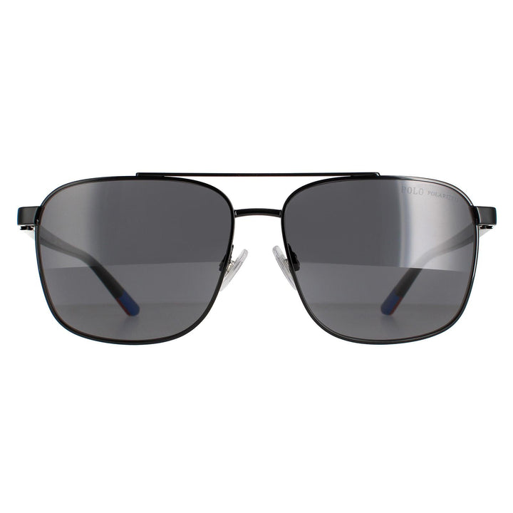 Polo Ralph Lauren Sunglasses PH3135 900381 Shiny Black Grey Polarized