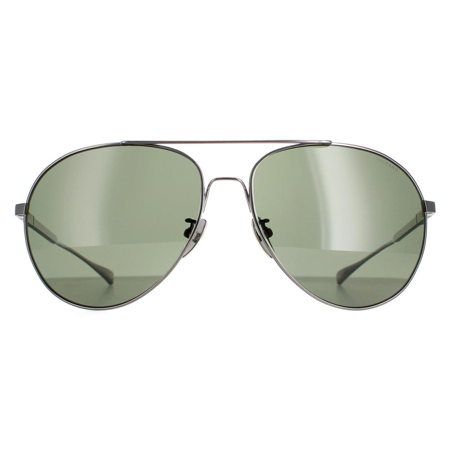 Chopard SCHD57M Sunglasses Titanium Gunmetal Grey Green Polarized