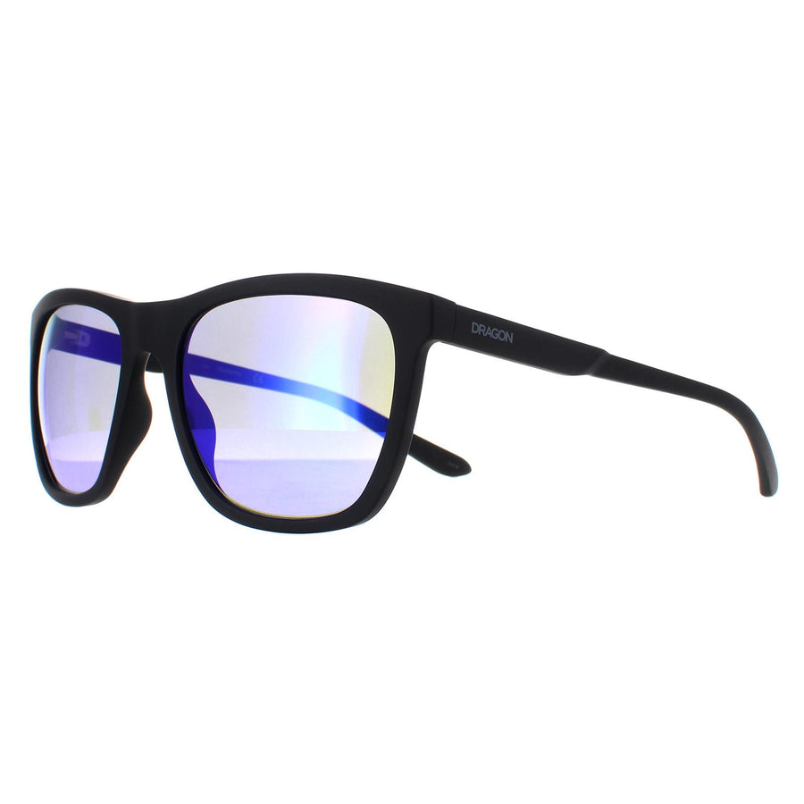 Dragon Sunglasses Wilder 46689-003 Matte Black Lumalens Blue Ionized